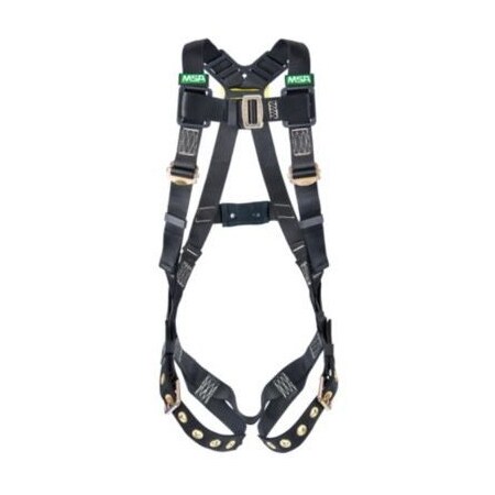 Msa Safety Workman Arc Flash Vest-Style Harness, Back Web Loop, Tongue Buckle Leg Straps, X-Large (Xlg), Black 10152634